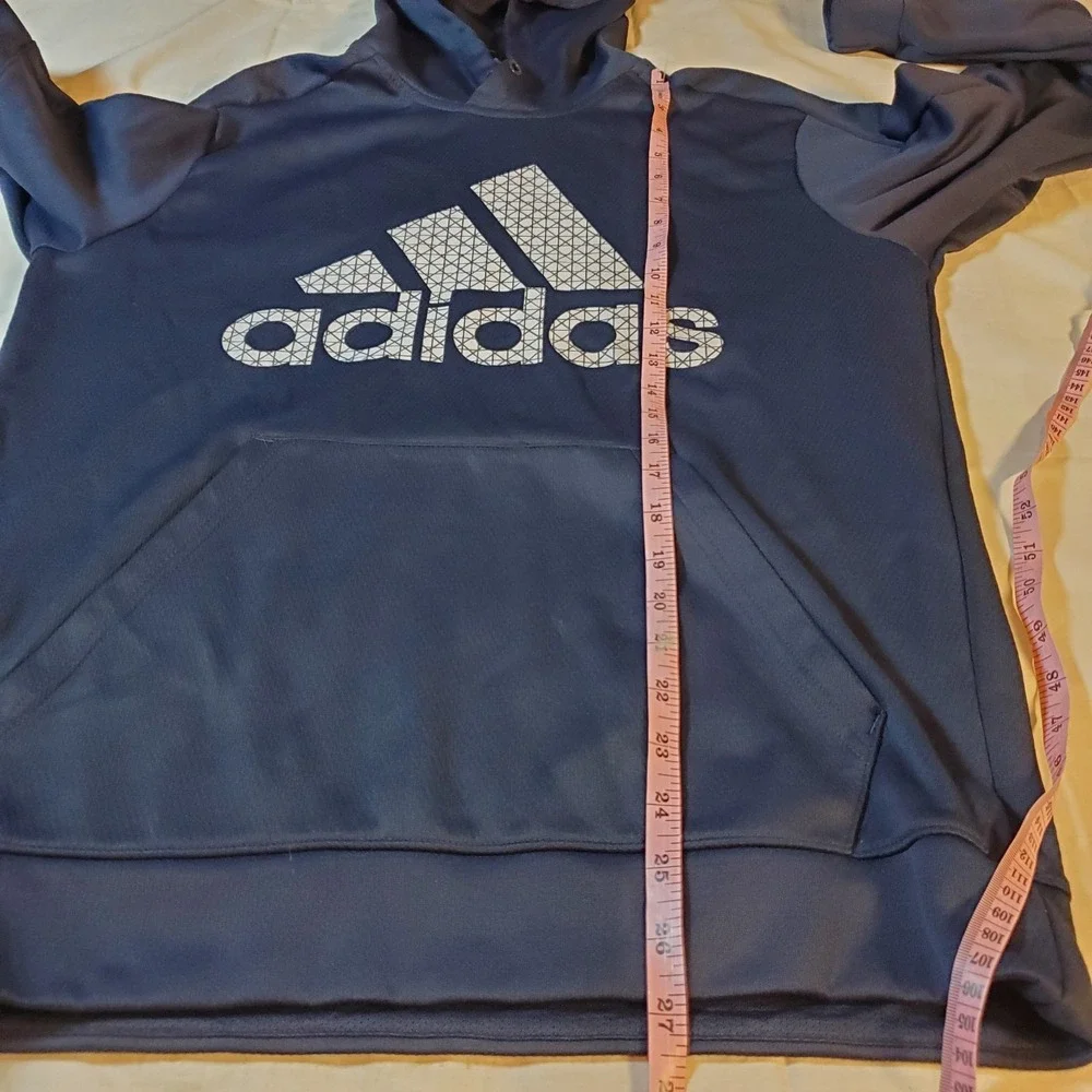 Adidas Logo Pullover Men's Hoodie, Size‎ M Navy Blue Athletic